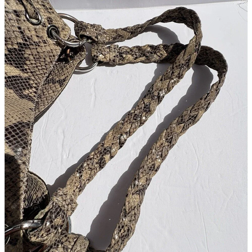 Michael Kors Python Satchel Y2K Laced Large Silver Hardware Pockets Shoulder